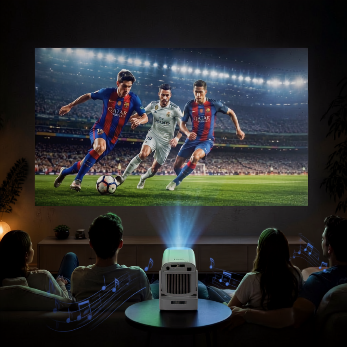 Projector with Native 1080p Auto Focus and Built In Streaming Apps