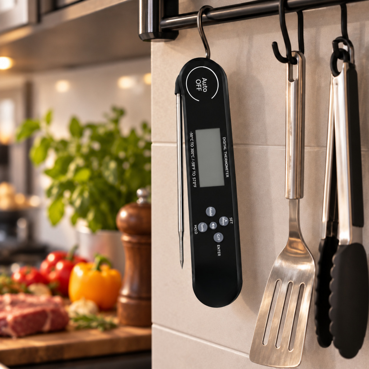 Meat Thermometer Digital Instant Read with Voice and Color Backlight