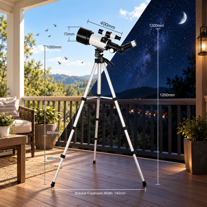 Telescope for Adults and Beginners 70mm Refractor with Phone Adapter