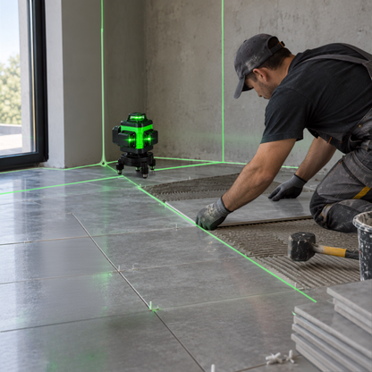 Laser Level Self Leveling with 4D Green Lines and Remote Control