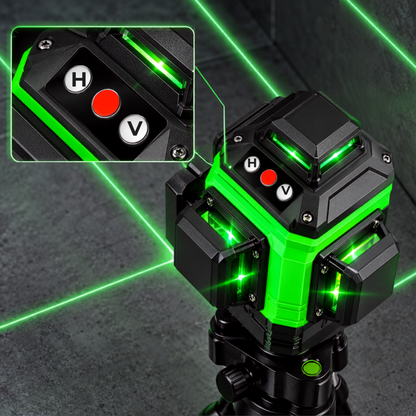 Laser Level Self Leveling with 4D Green Lines and Remote Control