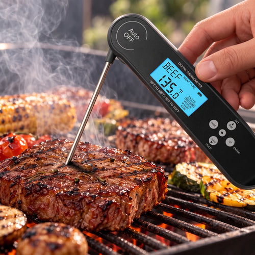 Meat Thermometer Digital Instant Read with Voice and Color Backlight